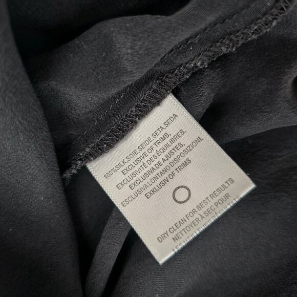 Anthropologie Top Womens Small Black Cami Tank Lace Adjustable Silk By Eloise - Picture 9 of 10